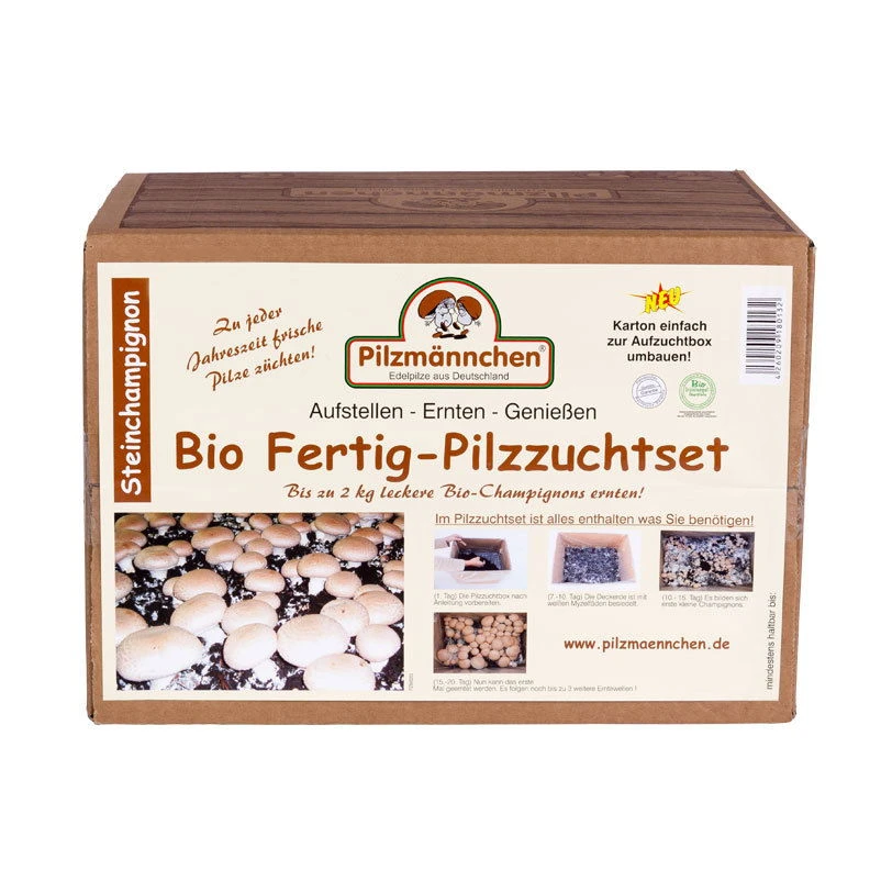 Bio Fertig-Pilzzuchtset Steinchampignon, Klein 3 Bio Fertig-Pilzzuchtset Steinchampignon, Klein