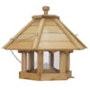 Kölle Vogelhaus, Mit Futtersilo, Kiefernholz, Eichenoptik, 53,5 X 53,5 X Höhe 42 Cm -Gartenbedarf Geschäft 0910101392 Koelle Vogelhaus mit Futtersilo Eichenoptik 82038