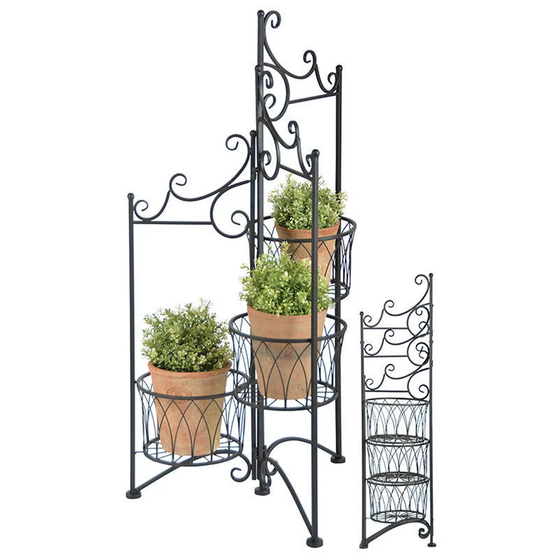 Pflanzenständer Für 3 Töpfe, Aus Eisen, Faltbar 3 Pflanzenständer Für 3 Töpfe, Aus Eisen, Faltbar