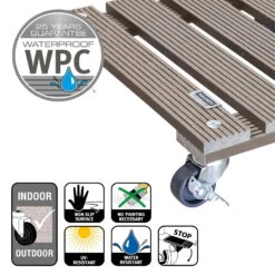 Multi Roller WPC, Tragkraft 80 Kg, Ca. 7 X 29 X 29 Cm -Gartenbedarf Geschäft 0920600506 multi roller wpc taupe 5 116687