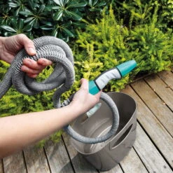 Aquapop Mit Selbstaufdehnbarem Schlauch, 5-15m, Braun, Kunststoff / Polyester -Gartenbedarf Geschäft 0930200478 Aquapop mit 5 15m selbstdehnbarem Schlauch braun 4 58936