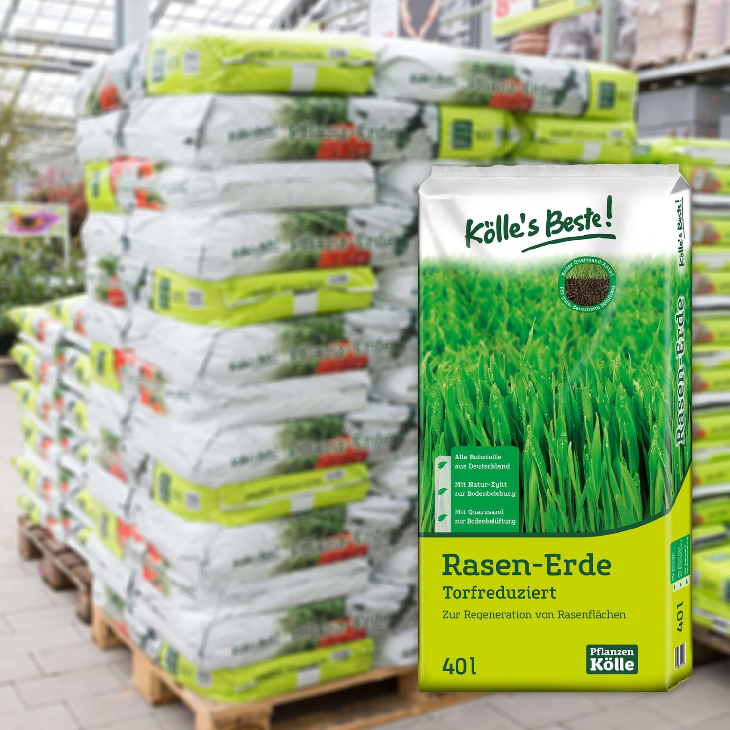 Kölle's Beste Rasenerde Torfreduziert, 1200l, 30 Sack à 40 Liter 3 Kölle's Beste Rasenerde Torfreduziert, 1200l, 30 Sack à 40 Liter