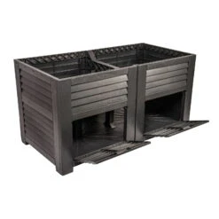 Maxi-Hochbeet Mit 2 Fächern, Anthrazit, Polypropylen, L150 X B76 X H78 Cm -Gartenbedarf Geschäft 0980250147 Maxi Hochbeet mit 2 Staufaechern anthrazit 1 88866