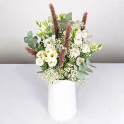 Gemischter Blumenbund 'Eleganz In Weiß' Inkl. Gratis Grußkarte -Gartenbedarf Geschäft 1025700008 DIY Mixbund Eleganz in Weiss Lisianthus weiss Gypso Euka Fluffy 2 94532
