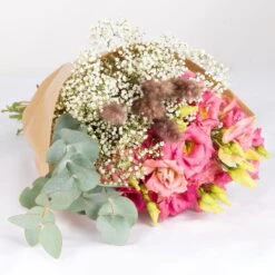 Gemischter Blumenbund 'Eleganz In Rosa' Inkl. Gratis Grußkarte -Gartenbedarf Geschäft 1025700014 DIY Mixbund Eleganz in Rosa Lisianthus rosa Gypso Euka Fluffy 1 94535