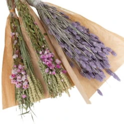 Rosa Trockenstrauß & Lila Glanzgras, 3er-Set, Länge Ca. 55 - 70 Cm -Gartenbedarf Geschäft 1055300003 Trockenstrauss rosa Phalaris lila 83164