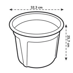 Elho Kartoffeltopf Green Basics Living Black, Ø 32,3 Cm, Höhe 25,7 Cm, Erdvol. 13 L -Gartenbedarf Geschäft 12 gb potato pot 33 living black 8711904315597 110980