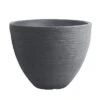 Pflanzgefäß "Lara" Grau, Rillenoptik, Ø 40 Cm, Höhe 31 Cm, Füllvol. 26 L -Gartenbedarf Geschäft 3210103162 Pflanzgefae Rillenoptik Lara grau D40xH31cm26Ltr 24021
