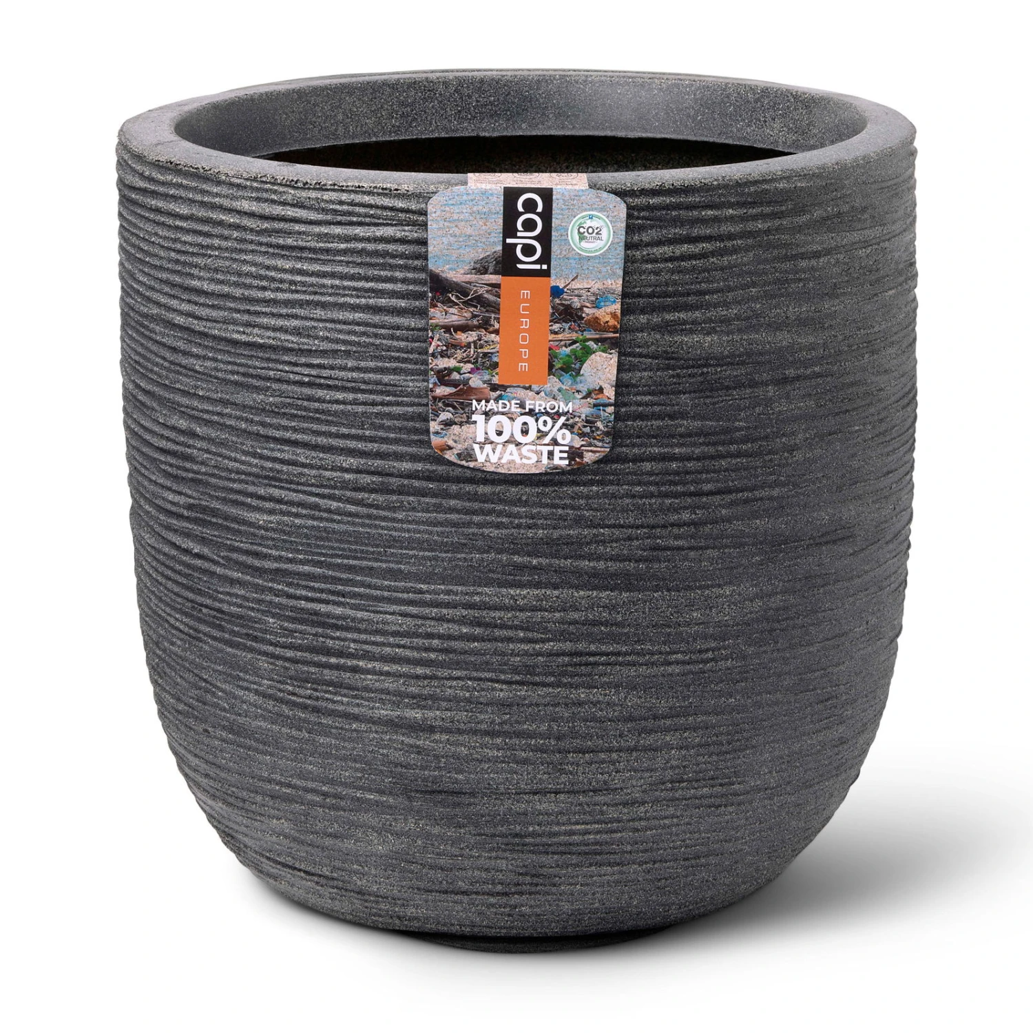 Pflanzgefäß 'Rib', Grau 3 Pflanzgefäß 'Rib', Grau