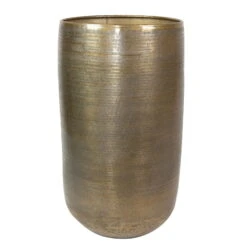 Pflanzgefäß 'Rowen', Gold, Ø 41 X H 72 Cm -Gartenbedarf Geschäft 3210801632 Pflanzgefaess Rowen gold D 41 x H 72 cm 115023
