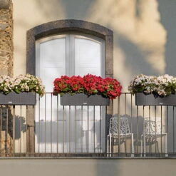 Lechuza Balconera Cottage, Granit -Gartenbedarf Geschäft 3230100595 Balconera Cottage80 79x19x19cm granit Pflanzvol 12Ltr 17882