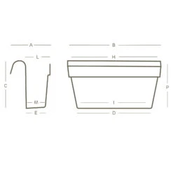 Gartenbedarf Geschäft -Gartenbedarf Geschäft 3230101010 Balkon Haengekasten UP Cassetta technische Zeichnung 111253 1