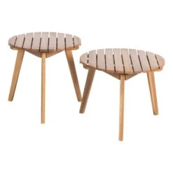 Hocker/Beistelltisch FSC®-Akazienholz Rund Ø Ca. 50 Cm, Höhe 40 Cm -Gartenbedarf Geschäft 3910201566 Hocker Beistelltisch Koelle 50cm rund 40cm FSC Akazie 02 48041