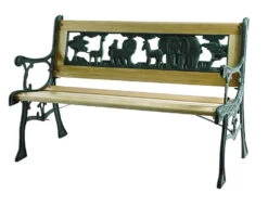 Kindergussbank "Zoo" Aus Gusseisen Mit Holzbelattung, Ca. 84x41x52,5 Cm