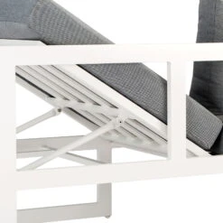 Best Loungeset "Rhodos" 3tlg. Weiß, Modernes Design, Komfortabel, Groß -Gartenbedarf Geschäft 3910302348 Loungeset Rhodos 3tlg weiss Auflagen grau 2 2 59577