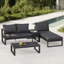 Best Loungegruppe 'Navarino', 4lgt., Anthrazit 12 Best Loungegruppe 'Navarino', 4lgt., Anthrazit -Gartenbedarf Geschäft 3910302684 Loungegruppe Navarino 4tlg anthrazit anthrazit 1 100749