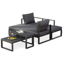 Best Loungegruppe 'Navarino', 4lgt., Anthrazit 11 Best Loungegruppe 'Navarino', 4lgt., Anthrazit -Gartenbedarf Geschäft 3910302684 Loungegruppe Navarino 4tlg anthrazit anthrazit 6 100748