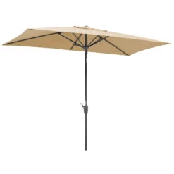 Mittelstockschirm 'Tunis', Ca. 270 X 150 Cm, Natur -Gartenbedarf Geschäft 3910503161 Sonnenschirm Tunis natur 1 90532