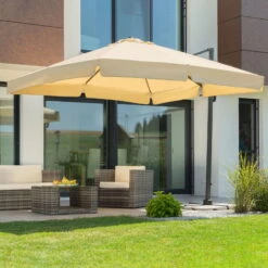 Sonnenschirm 'Rhodos', 300 X 300 Cm, Natur -Gartenbedarf Geschäft 3910503191 Sonnenschirm Rhodos natur 5 91433