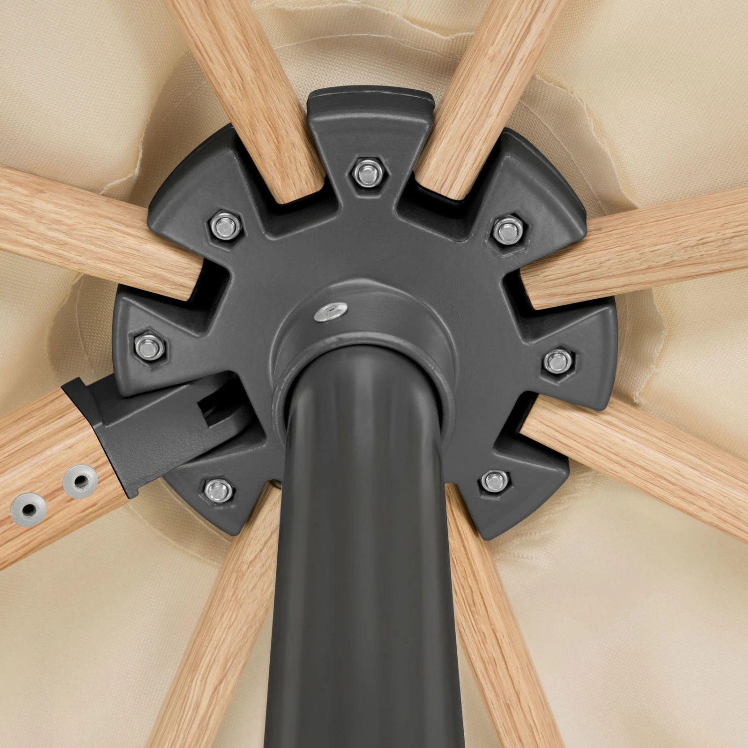 Sonnenschirm 'Rhodos Twist Woody', Natur, Ca. 300 X 300 Cm 9 Sonnenschirm 'Rhodos Twist Woody', Natur, Ca. 300 X 300 Cm – Bild 7