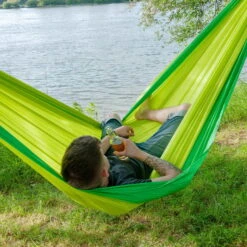 LA SIESTA Singe-Reisehängematte Colibri 3.0, Palm, Nylon, Bis 180 Kg, Reißfest, Leicht -Gartenbedarf Geschäft 3940200282 Single Reisehaengematte Colibri 3 0 palm Nylon Stoff 7 61223