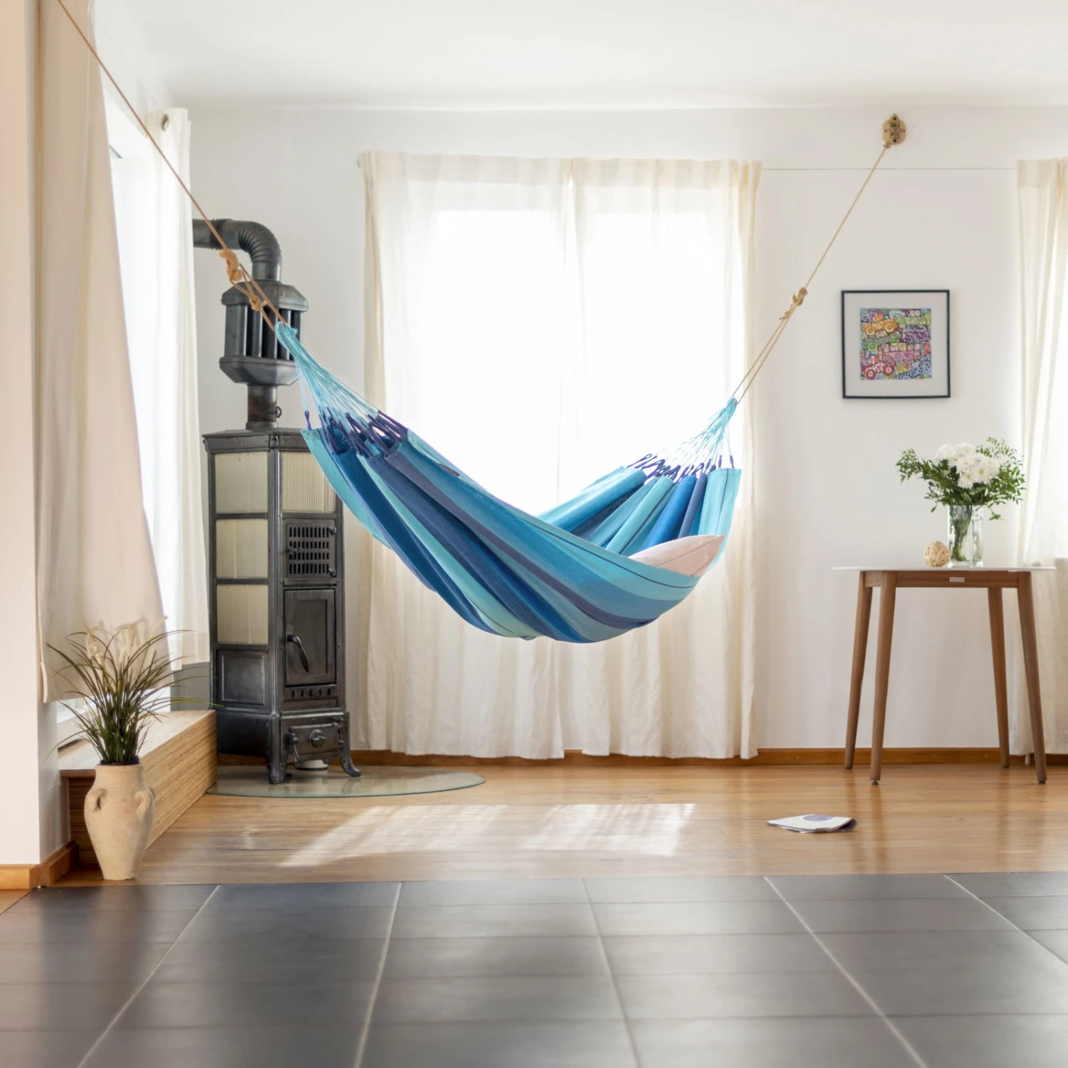 LA SIESTA Hängematte 'Modesta', Lagoon, Single - L 300 X B 140 Cm 4 LA SIESTA Hängematte 'Modesta', Lagoon, Single - L 300 X B 140 Cm – Bild 2