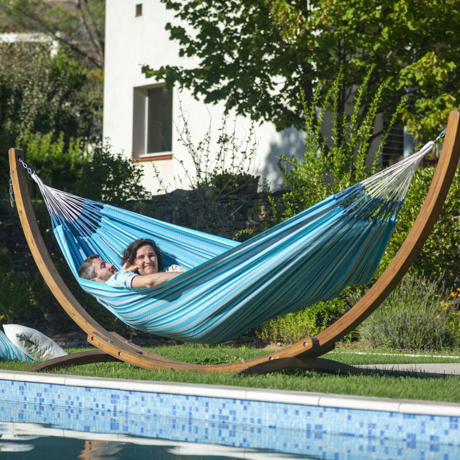 LA SIESTA Hängematte 'Modesta', Azure, Doppel - L 350 X B 160 Cm 5 LA SIESTA Hängematte 'Modesta', Azure, Doppel - L 350 X B 160 Cm – Bild 3