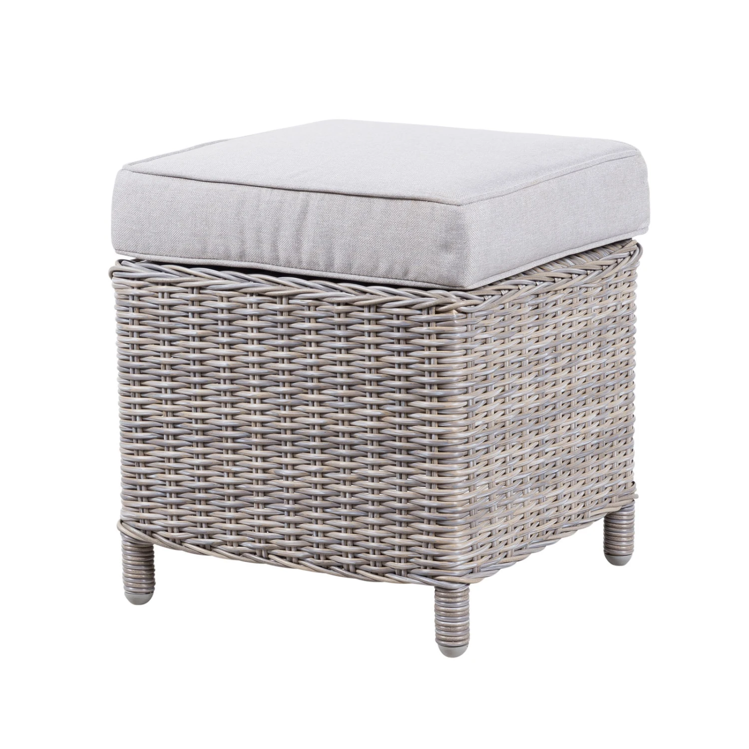 Hocker "Heidelberg", Ca. 40 X 40 X H 45 Cm, Stone Grey, Rattanbaun 3 Hocker "Heidelberg", Ca. 40 X 40 X H 45 Cm, Stone Grey, Rattanbaun