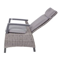 Kölle Sessel 'Bremen', Verstellbare Rückenlehne, Alu, Kunstrattan, 109 X 72 Cm -Gartenbedarf Geschäft 3950100979 Geflechtsessel Bremen Koelle braun inkl Auflage Ruecken verstellbar1 70308