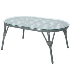 Loungegruppe 'Evora', 4-teilig, Grau -Gartenbedarf Geschäft 3950101015 Alu Geflechtgruppe Evora 4tlg grau inkl Kissen 4 99293