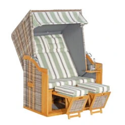 Strandkorb Rustikal, Antik Weiß, 160 X 80 X 138 Cm